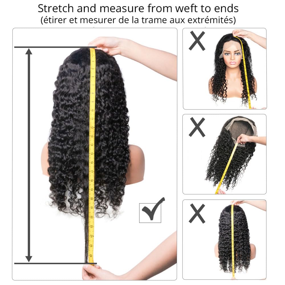 Pelucas de cabello humano ondulado con encaje frontal transparente HD de 13 x 6 y 250 de densidad, sin pegamento, precortadas, precortadas, con