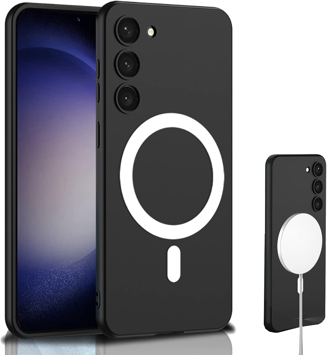 Miimall Funda magnética compatible con Samsung Galaxy S23, resistente a las caídas, a prueba de golpes, ultrafina, suave y delgada para Galaxy S23
