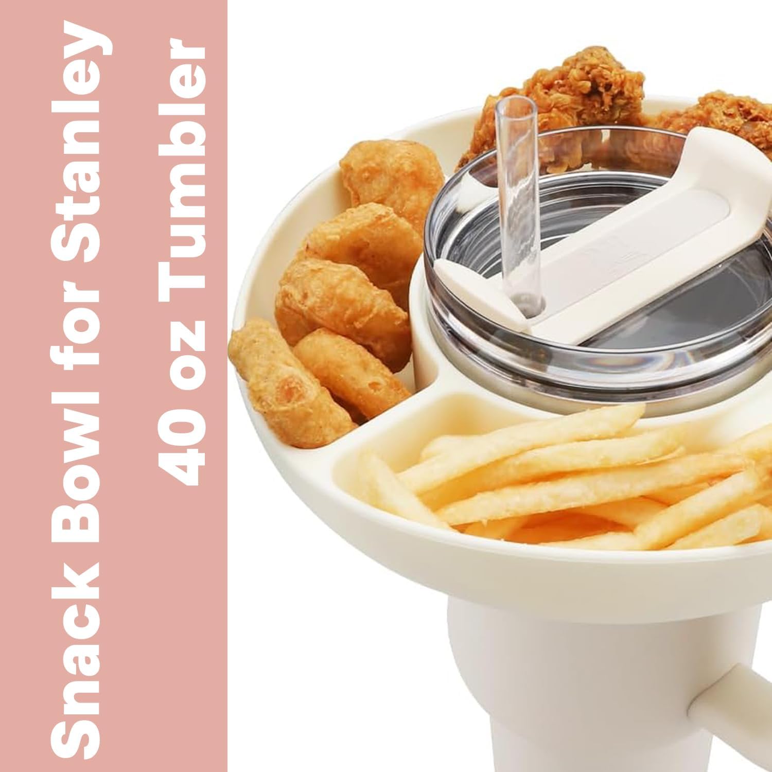 Atifer Tazón de aperitivos para taza Stanley, accesorios para bandeja de aperitivos Stanley, 2 accesorios reutilizables para bandeja de aperitivos