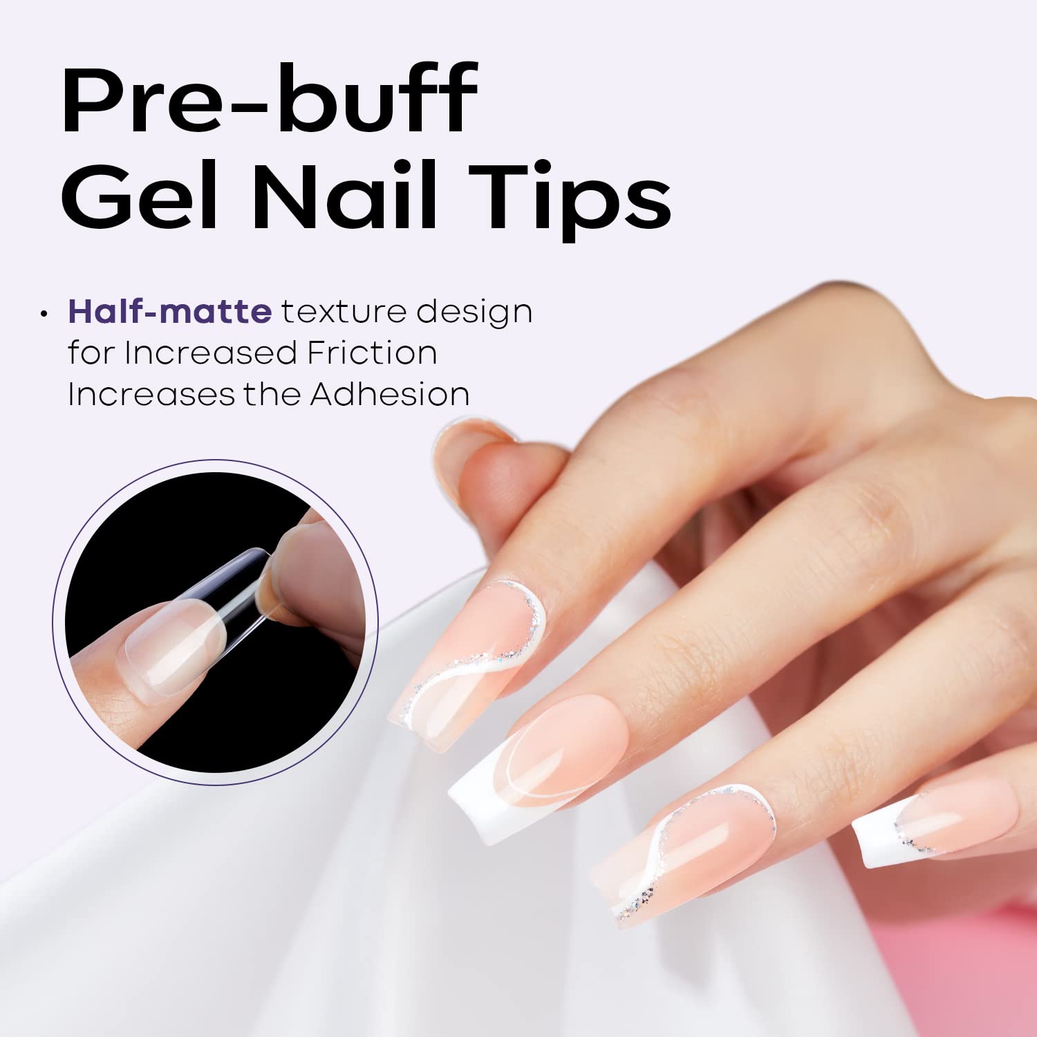 Modelones Puntas de uñas cuadradas medianas  500 piezas preformadas medio mate de cobertura completa uñas postizas kit de uñas acrílicas uñas a