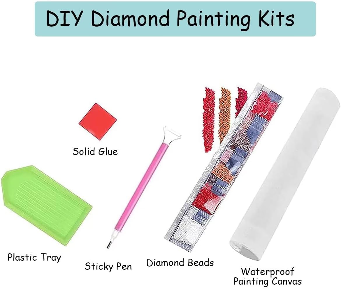 Kits de pintura de diamantes, kit de pintura de diamantes de trineo de Papá Noel, manualidades de pared pintadas de Navidad, decoración de