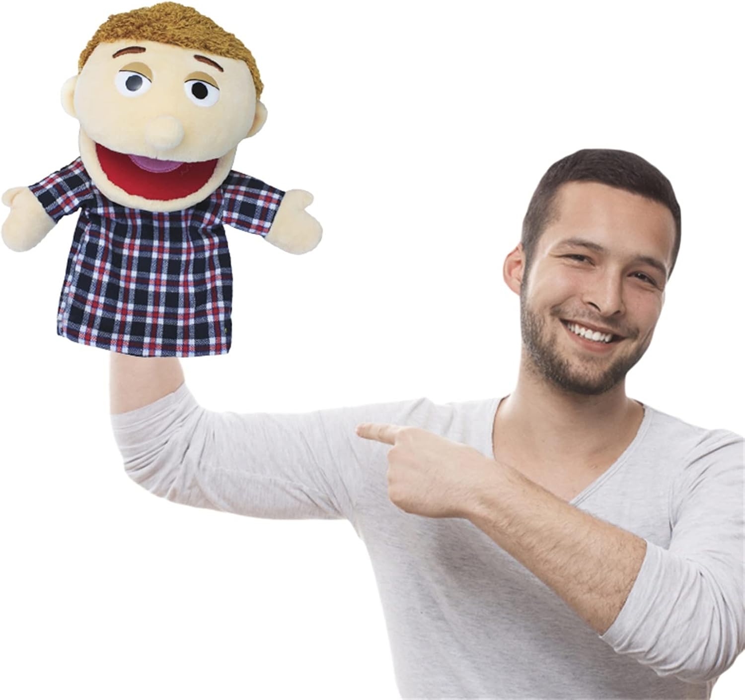 Marionetas de mano encantadoras para la familia, con apertura de boca, juguetes de juego de rol, juguetes de enseñanza para contar historias (papá a