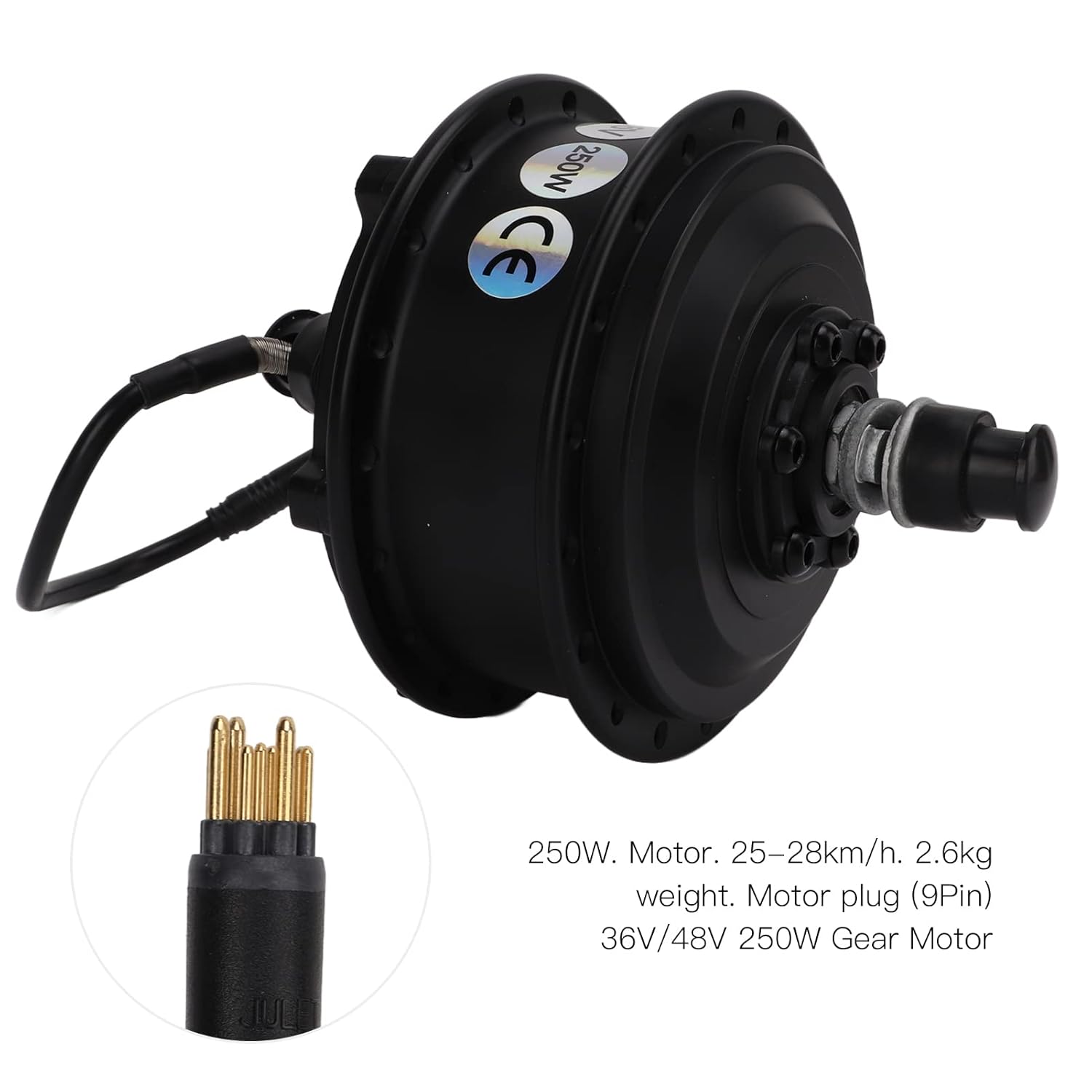 Motor eléctrico de cubo de bicicleta, 36 V 250 W, impermeable, rueda delantera, kit de motor de conversión de bicicleta eléctrica con 3 modos de