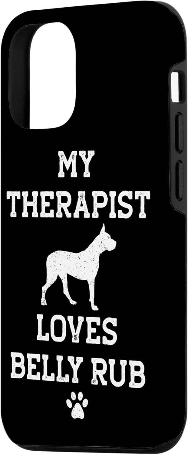 iPhone 14 Funny Dogo Argentino My Therapist Loves Belly Rub Case