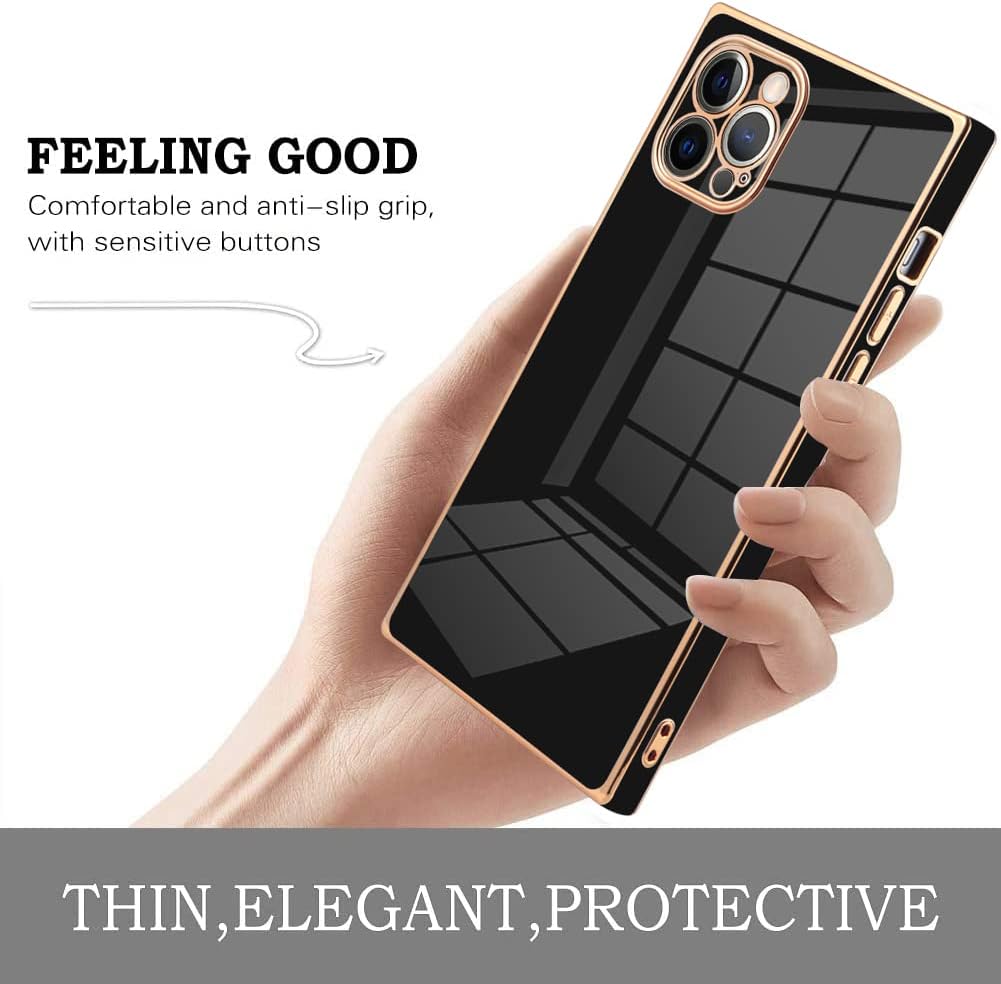KANGHAR Funda cuadrada compatible con iPhone 12 Pro de lujo con bonito diseño cuadrado, de cuerpo completo, antiarañazos, a prueba de golpes, funda