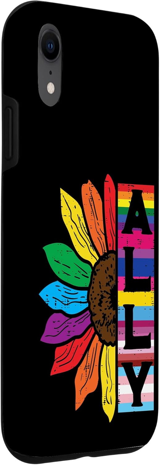 Funda para iPhone XR Lgbt Gay Ally Girasol Rainbow Pride Flag Hombres Mujeres Niños