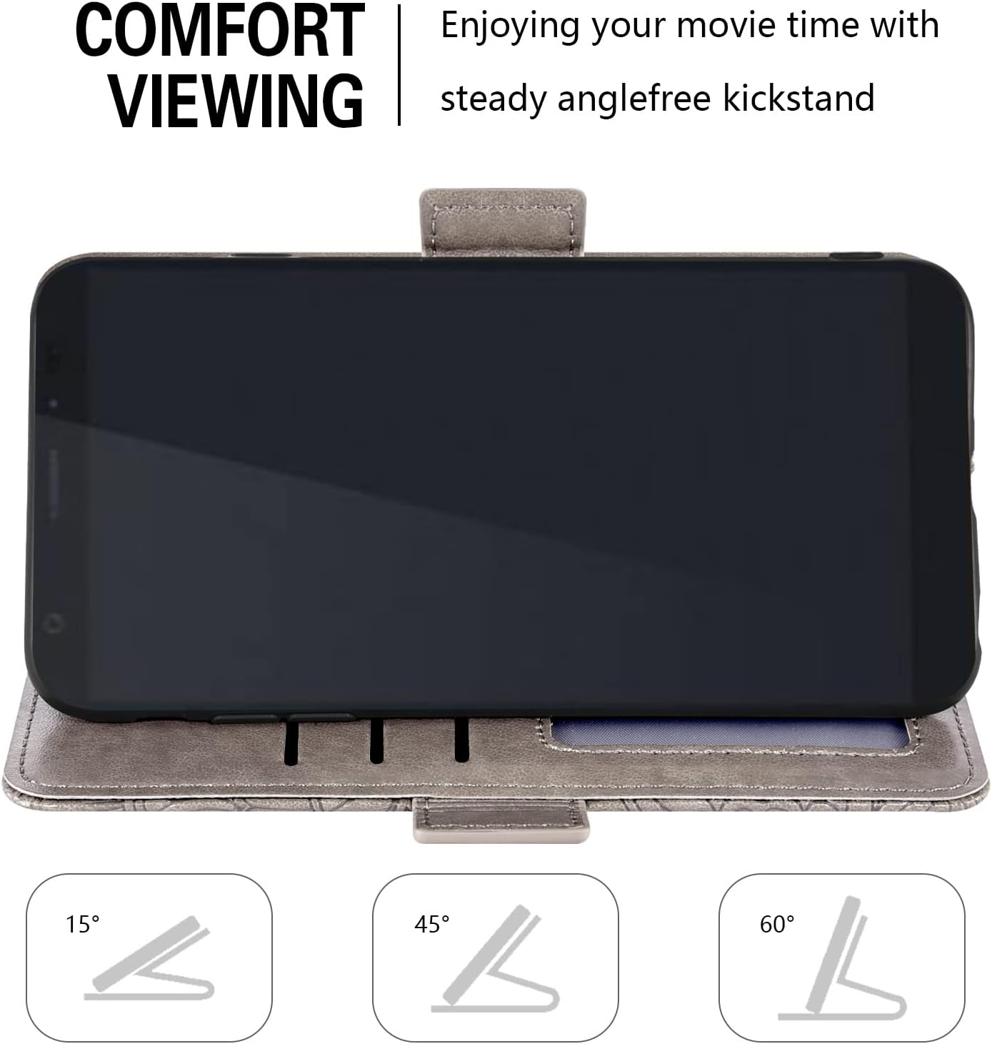 Asuwish Compatible con ZTE Blade A5 2019 – Funda tipo cartera y protector de pantalla de vidrio templado, soporte magnético de cuero con tapa para