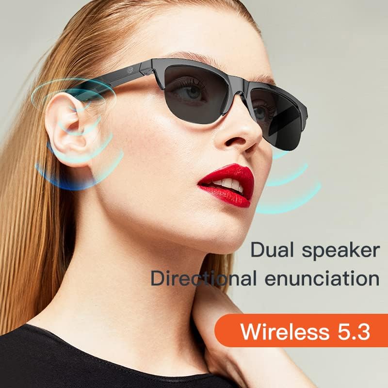 F06 – Lentes inteligentes con música de oído abierto y llamadas manos libres, gafas de audio Bluetooth para hombres y mujeres, sonido de oído