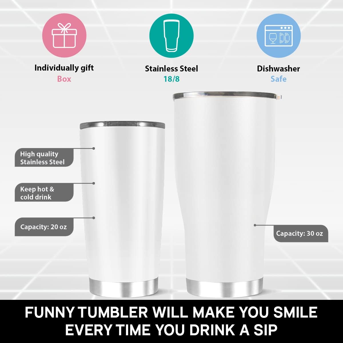 Vaso aislado de acero inoxidable de 20 onzas arcoíris Wine Brite Coffee Tea Hot Cold Iced Water Botter Regalos para familiares y amigos