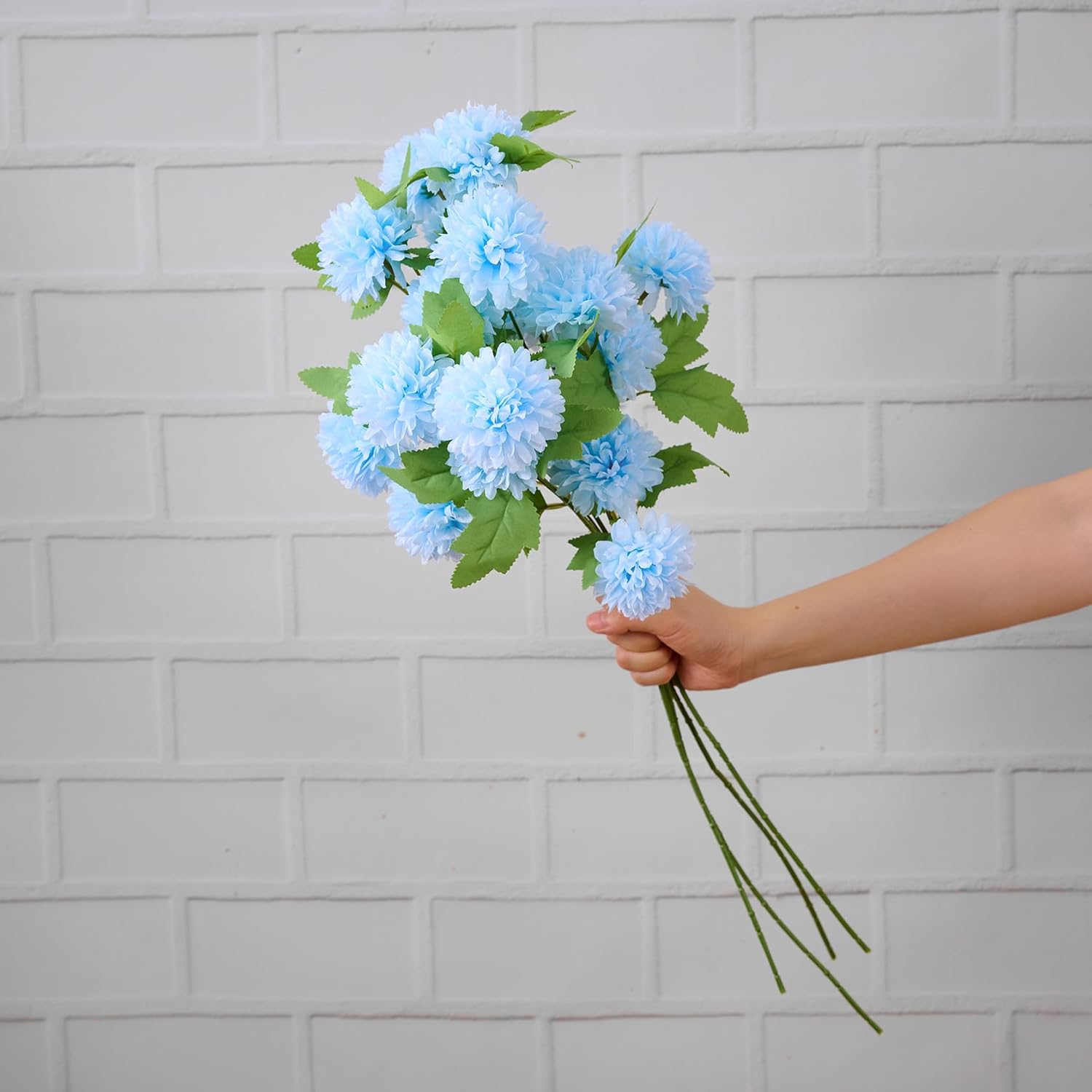AdteMp 4 flores artificiales de hortensias de plástico de 20 cabezas, arreglo floral para jarrón, ramos de flores artificiales, boda, hogar,