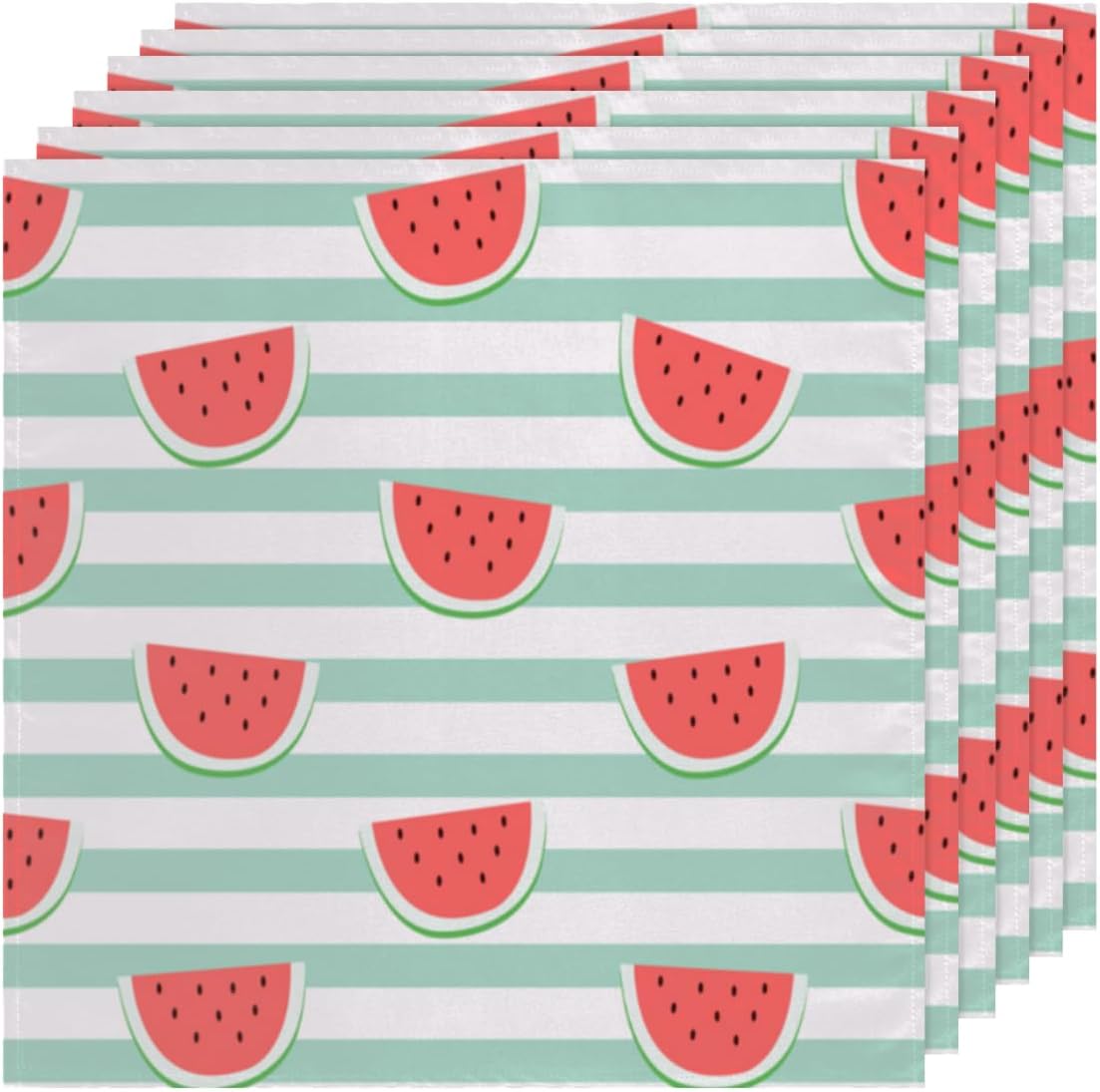 Cloth Napkins Set of 6 Summer Watermelon 20×20 Inch Cloth Napkins Watermelon Stripes Washable Reusable Kitchen Dinner Napkins Table Decor for