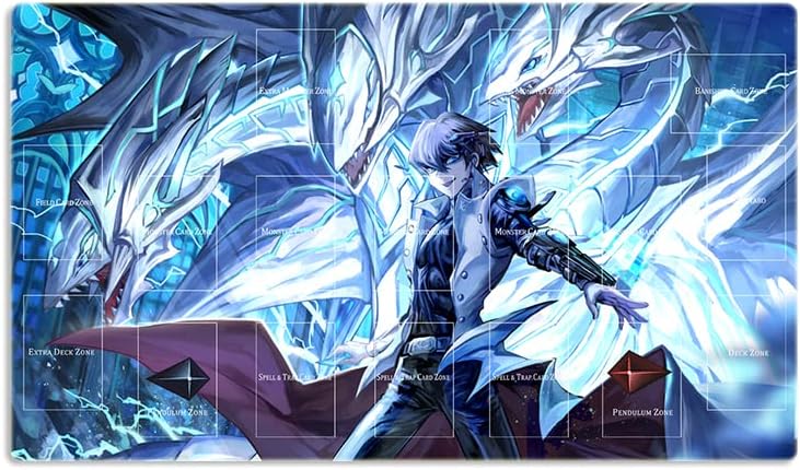 Alfombra de juego Kaiba Seto de ojos azules Dragón blanco alfombrilla de ratón TCG CCG Trading Card Game Mat + bolsa gratis (ZD039-28)
