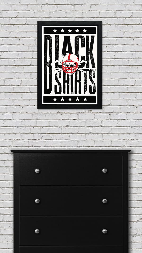 Nebraska Cornhuskers Gift – Blackshirts Letterpess Poster – Officially Licensed Art Print – 13×19″ – Husker Gift (No Frame)