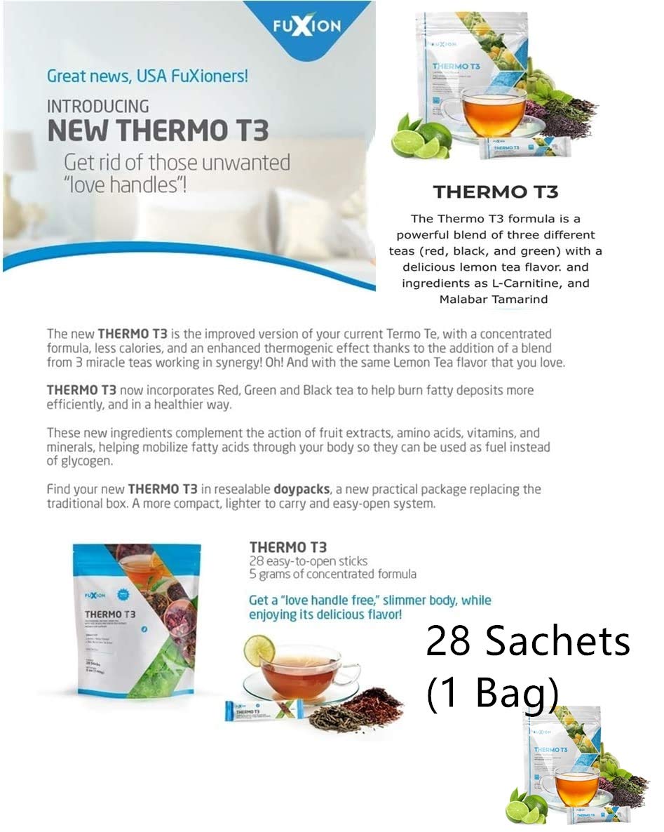 FuXion Thermo T3, delicioso sabor a té de limón (Thermo TT3, 28 bolsitas)