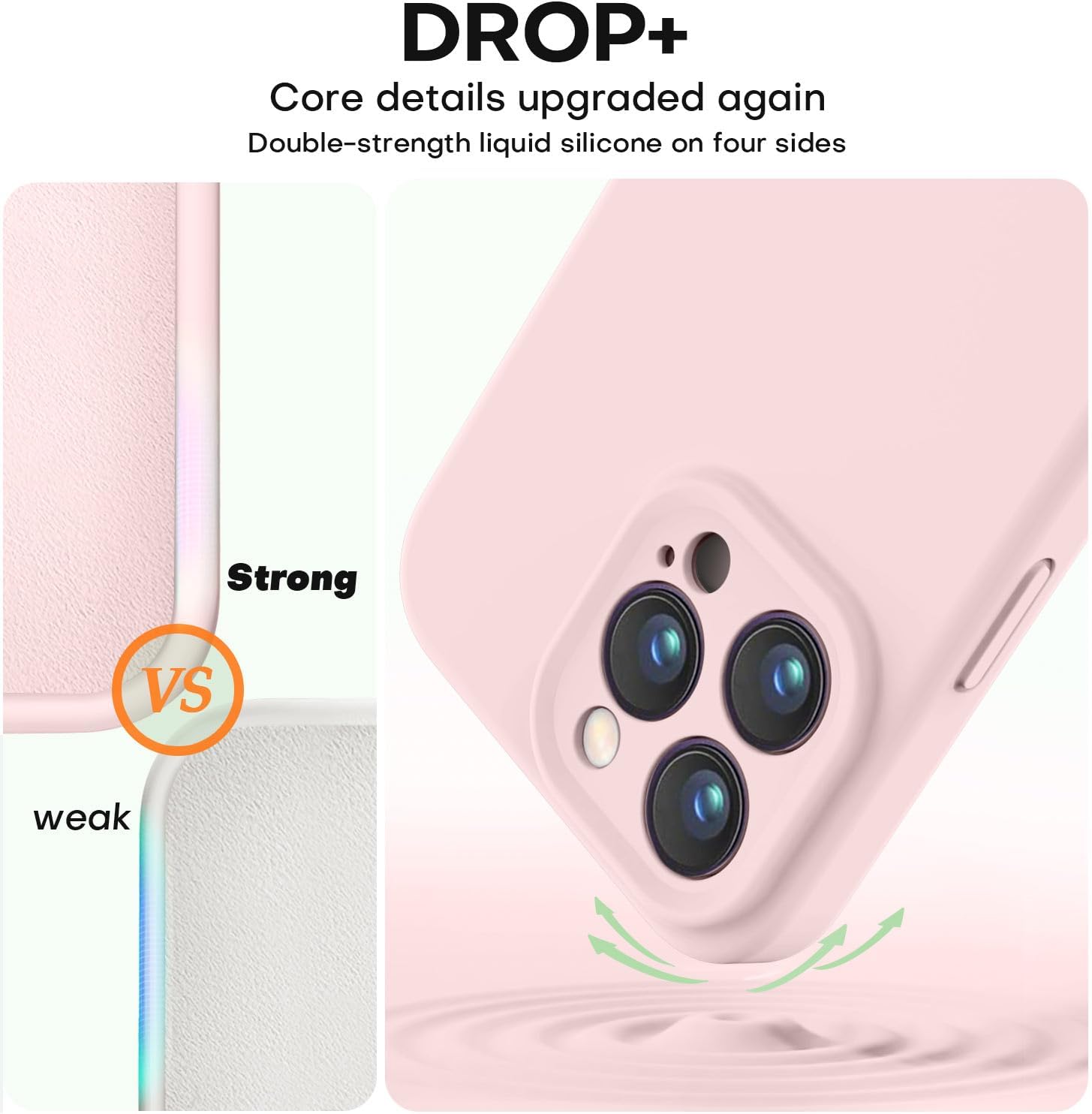 Vooii Funda compatible con iPhone 15 Pro Max, silicona de alta calidad mejorada, protección de cámara forro de microfibra suave antiarañazos a