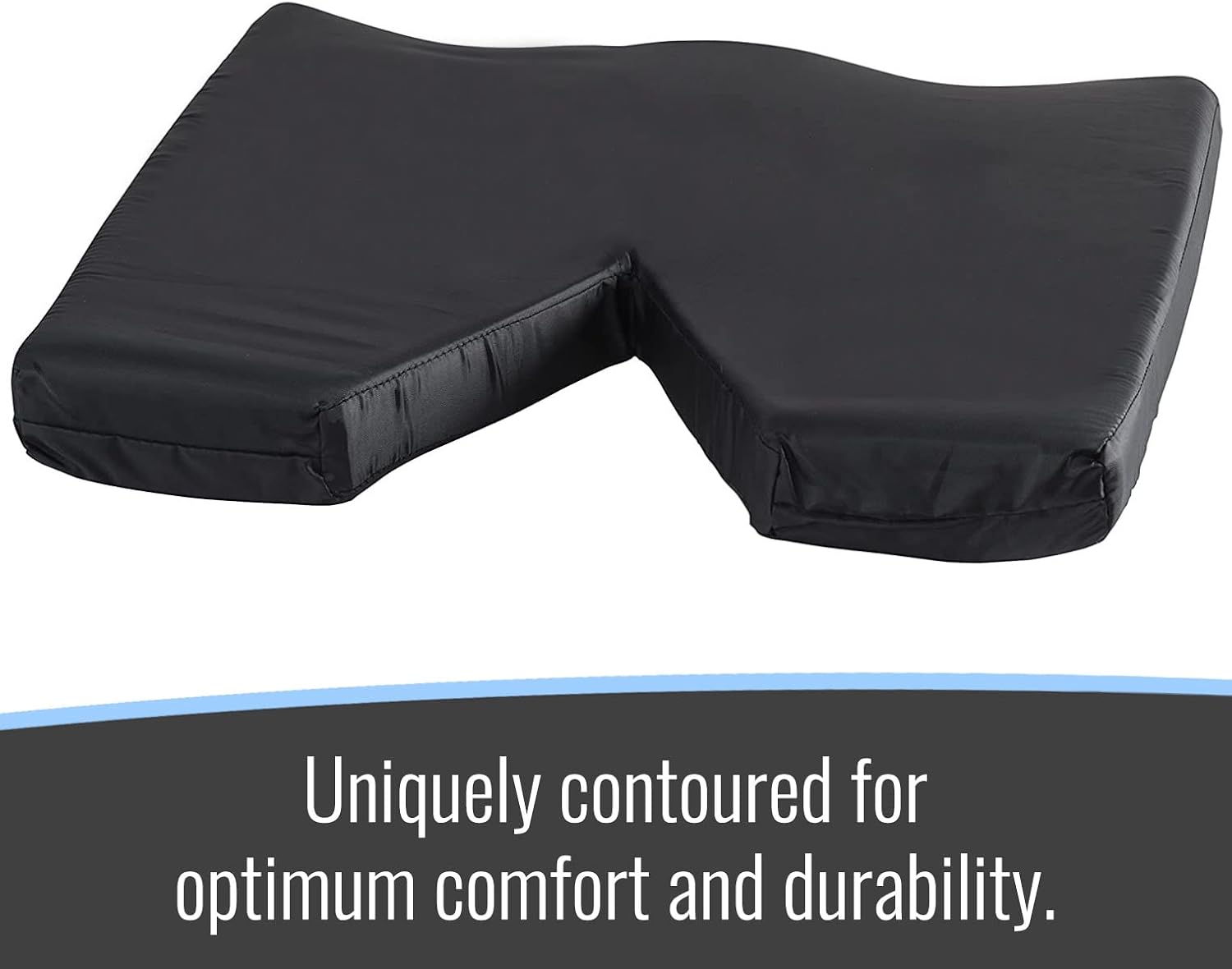 DMI Cojín de asiento de coxis de espuma contorneada para dolor de espalda y dolor de coxis con funda Oxford de nailon, para silla o silla de ruedas,