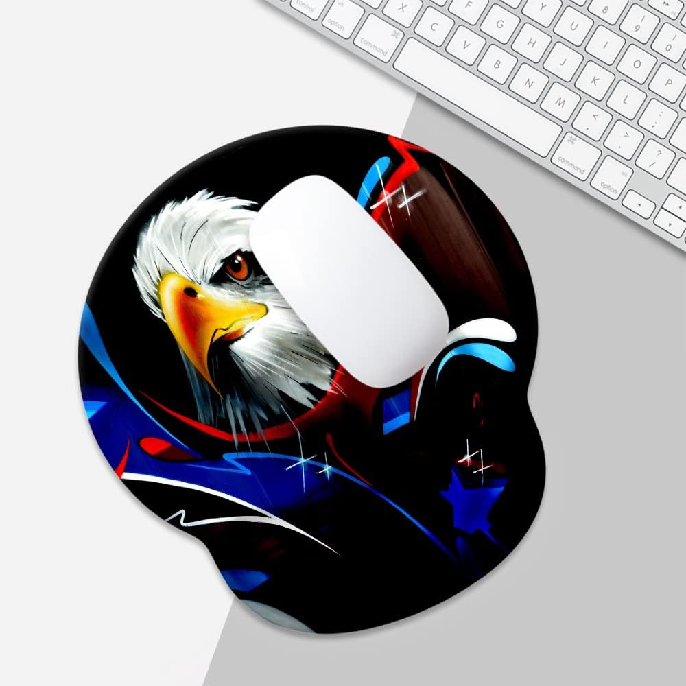 Eagle – Alfombrilla para mouse con soporte para reposamuñecas, cómoda almohadilla para reposamuñecas con base de goma antideslizante y soporte de