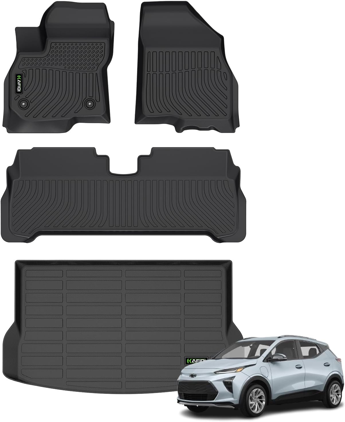 HAFIDI Alfombrillas de coche para todo tipo de clima y forro de carga para Chevrolet Chevy Bolt EUV 2022 2023 2024 (no EV), accesorios de ajuste