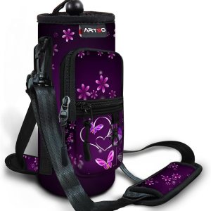 ARTSO Bolsa de transporte para botella de agua, 25 onzas, 32 onzas, 40 onzas, 64 onzas, funda aislada para botella de agua con bolsillo ajustable ARTSO Bolsa de transporte para botella de agua, 25 onzas, 32 onzas, 40 onzas, 64 onzas, funda aislada para botella de agua con bolsillo ajustable