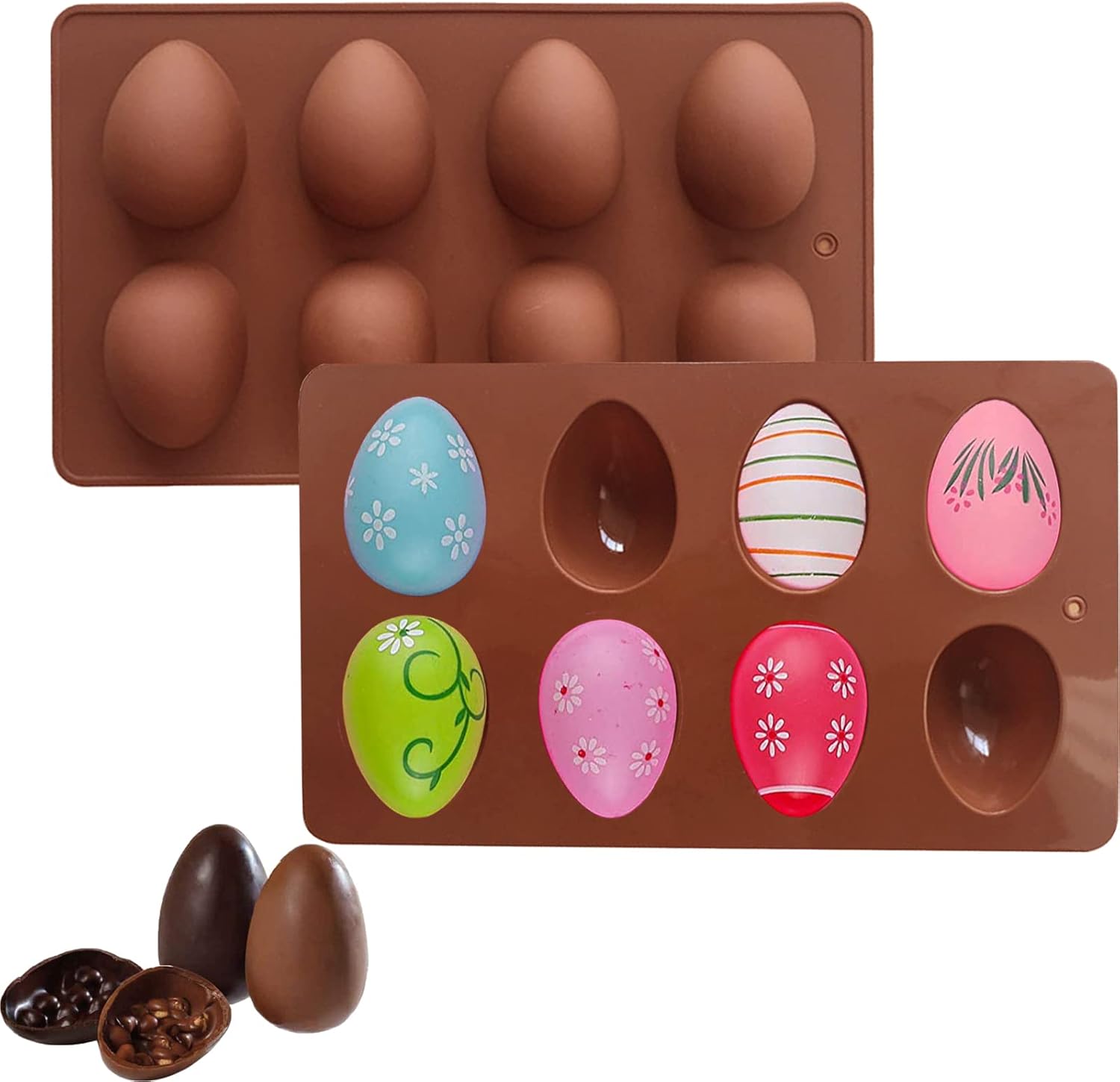 Molde de silicona para Pascua, molde de silicona para chocolate en forma de huevo, moldes para hornear para dulces de Pascua, mini jabón, pastel de