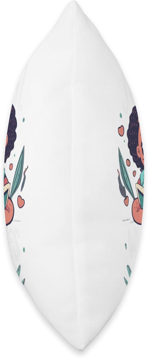 African American Anime Just a girl who loves Anime Just Loves Anime Black Afro Girl Throw Pillow, 18×18, Multicolor
