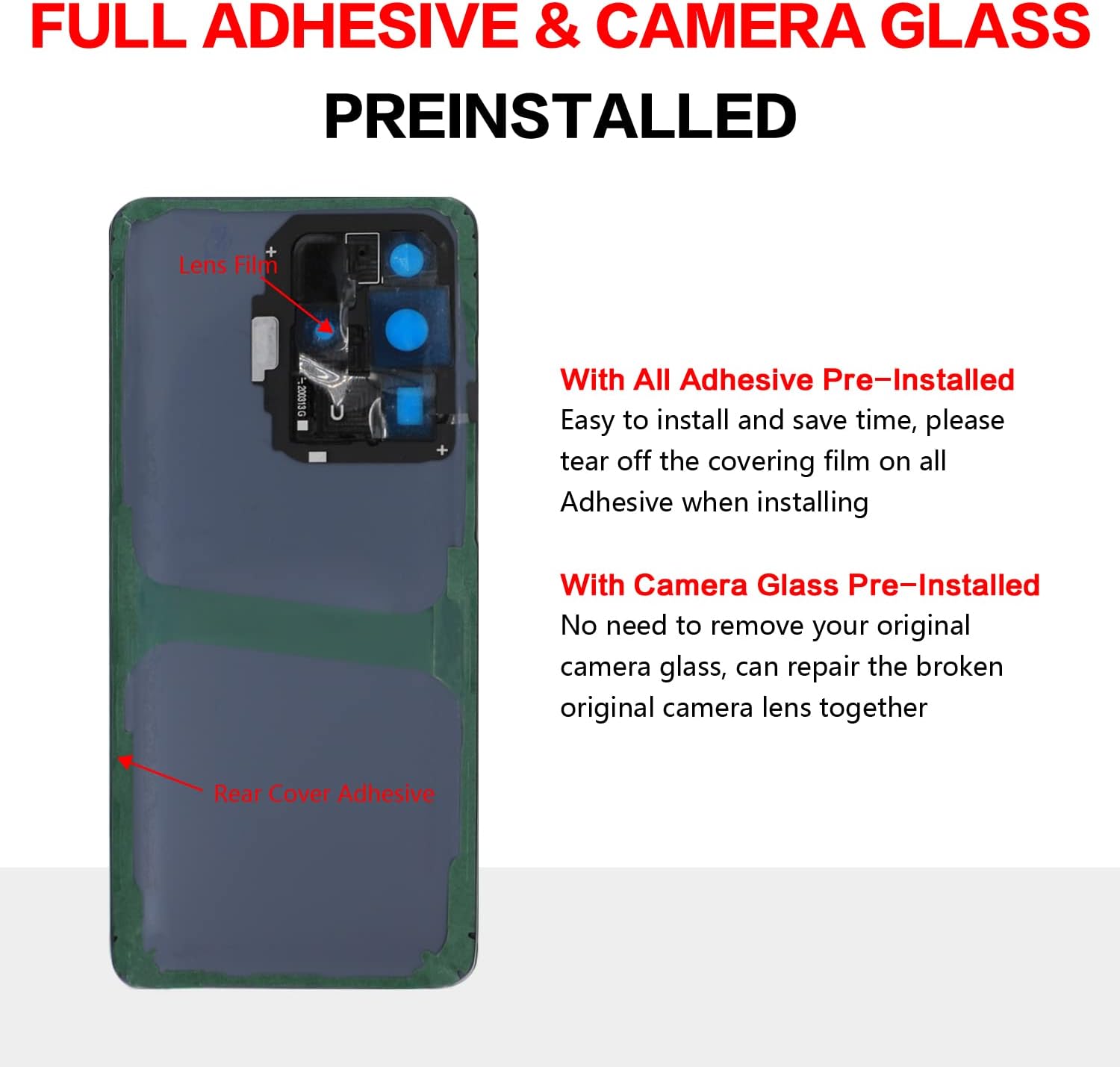 Compatible con Samsung Galaxy S22 Ultra – Carcasa trasera de repuesto de 6.8 pulgadas, SM-G908, todos los portadores con manual de instalación + kit