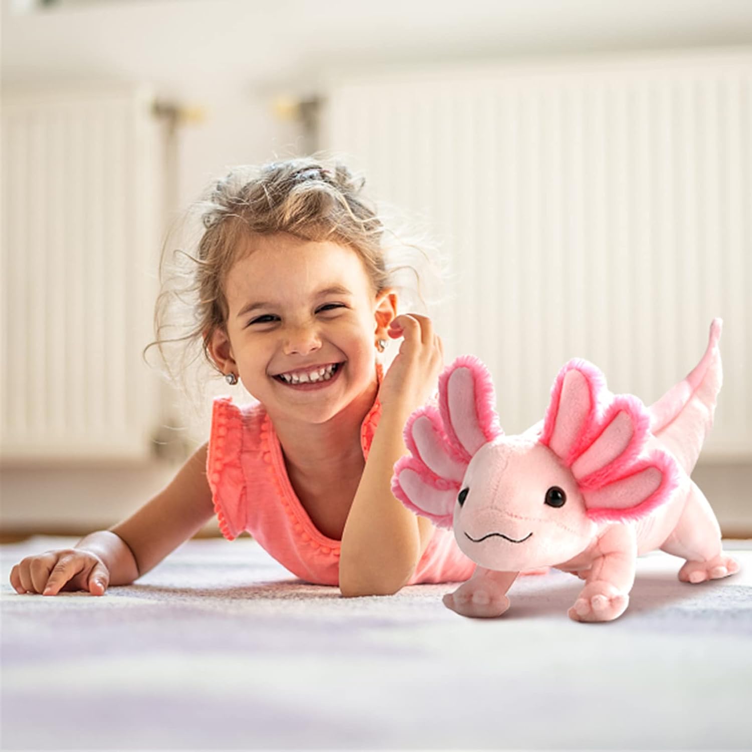 GAGAKU Axolotl – Juguete de peluche de ajolote de 16 pulgadas, peluche de ajolote rosa para niños y niñas, regalo de cumpleaños kawaii