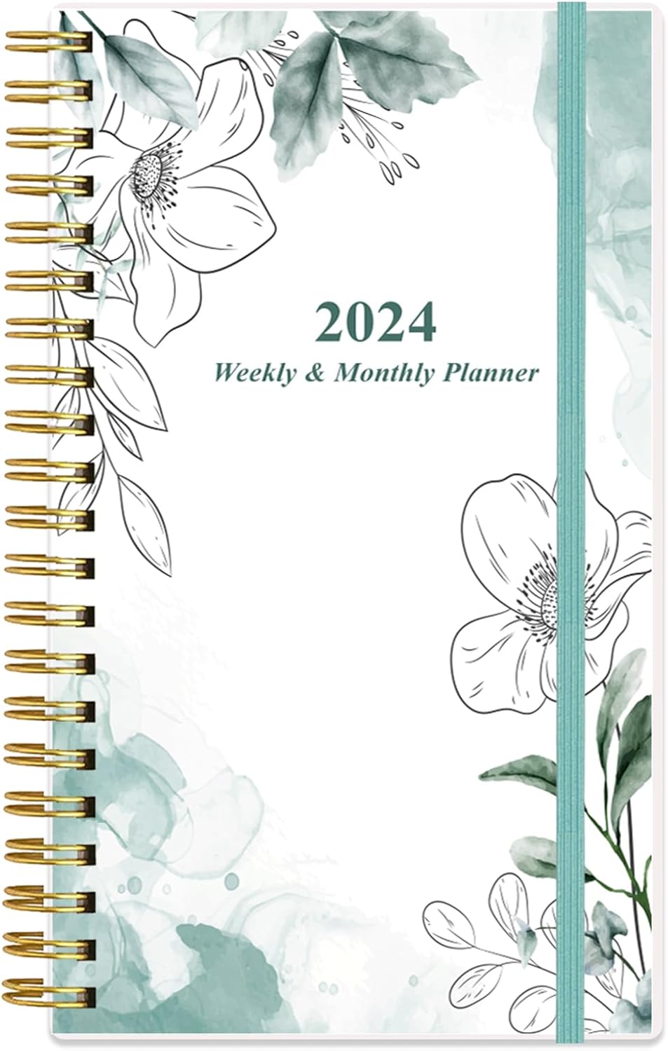 Agenda de bolsillocalendario 2024  Agenda semanal mensual A6, enero 2024 a diciembre 2024, 3.75 x 6.75 pulgadas con cubierta flexible, pestañas,