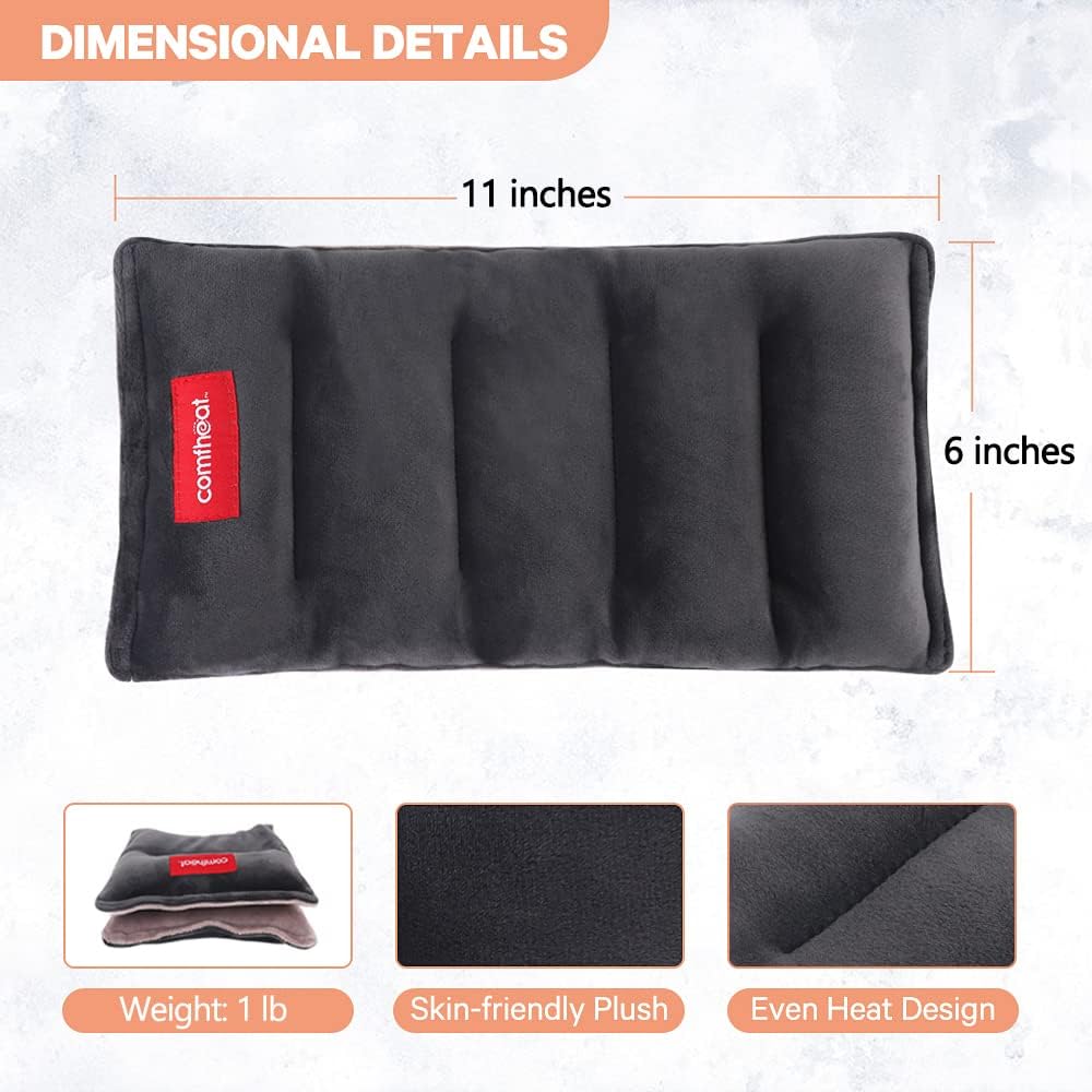 Comfheat Almohadilla térmica húmeda para microondas de 6 x 11 pulgadas, paquete de calor de lavanda para aliviar el dolor, cuello, hombro, rodilla,