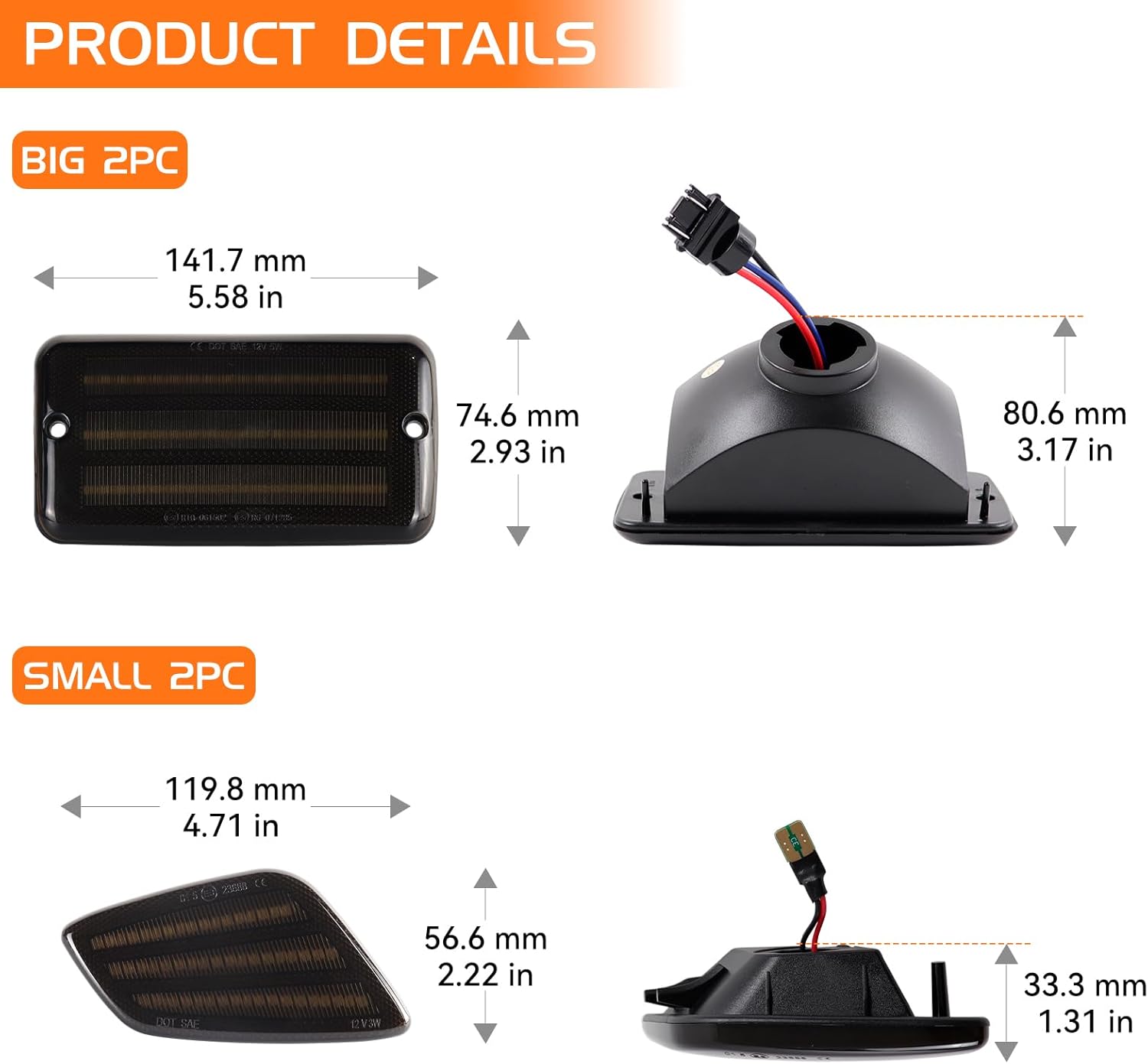 Switchback – Señales de giro LED secuenciales ámbar para parachoques delantero, luz blanca DRL lateral para Jeep Wrangler TJ 1997-2006, 4 luces de