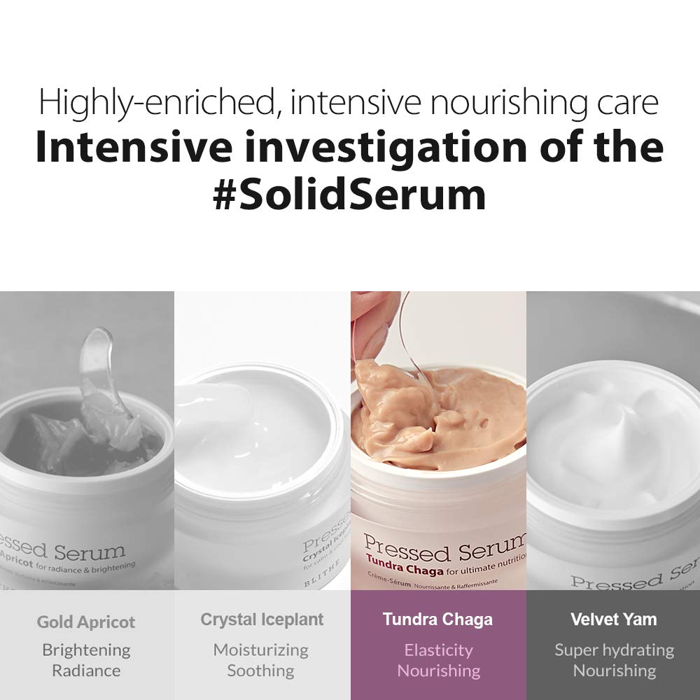 BLITHE Sérum prensado Chaga Mushroom – Crema avanzada para tensar la piel para cara, fórmula de estiramiento y elevación facial para un estiramiento
