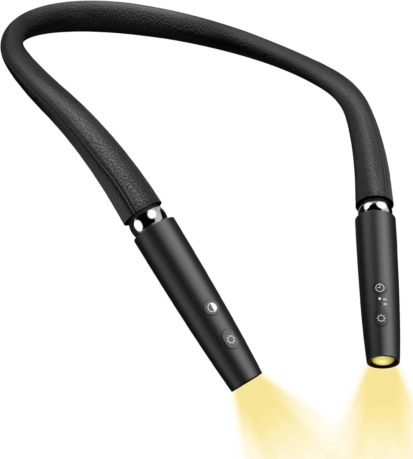 Luz de lectura para el cuello, luz de libro para leer en la cama ajuste de ejes de dirección, brazo de silicona flexible, luz LED recargable de