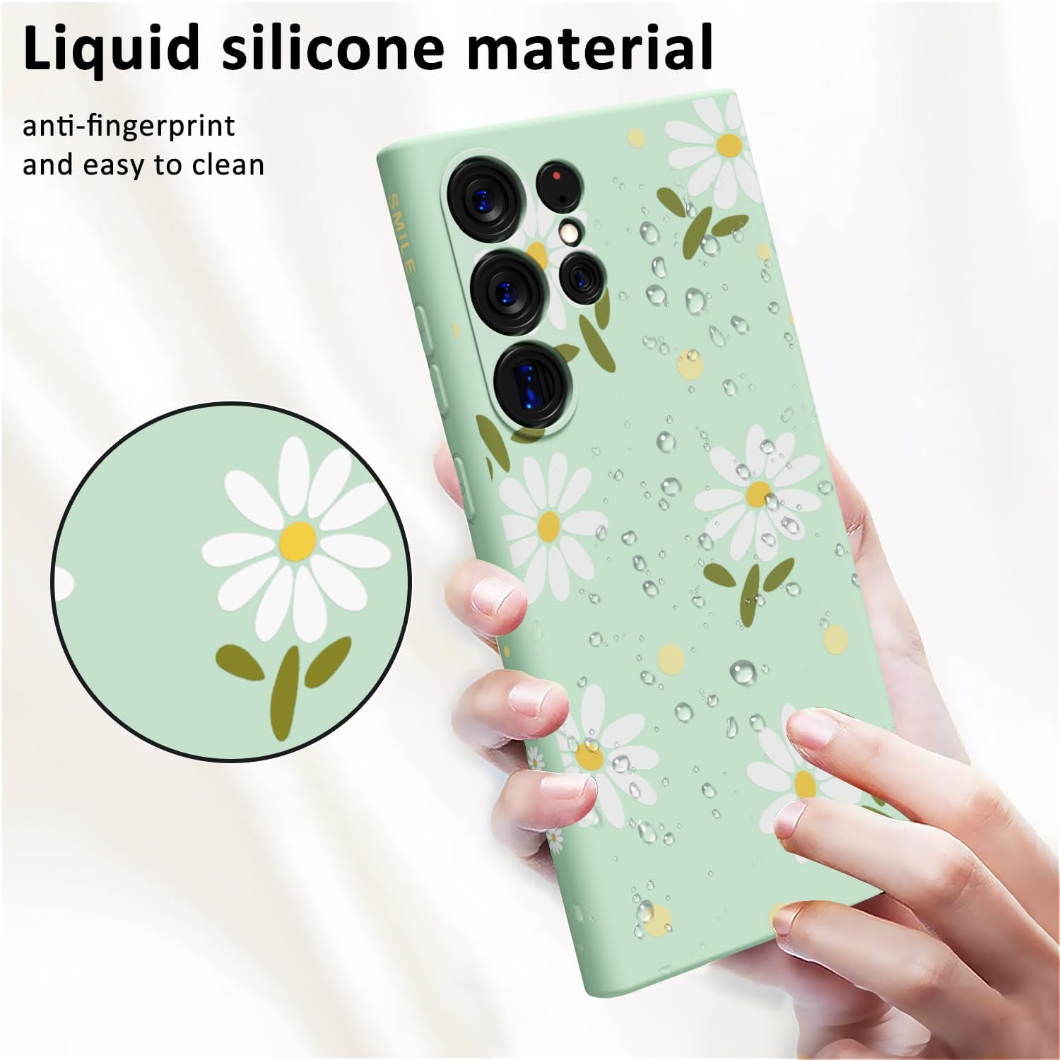 MINSCOSE Funda compatible con Samsung Galaxy S23 Ultra, diseño moderno de flores de crisantemo, bonito color neón brillante, funda protectora