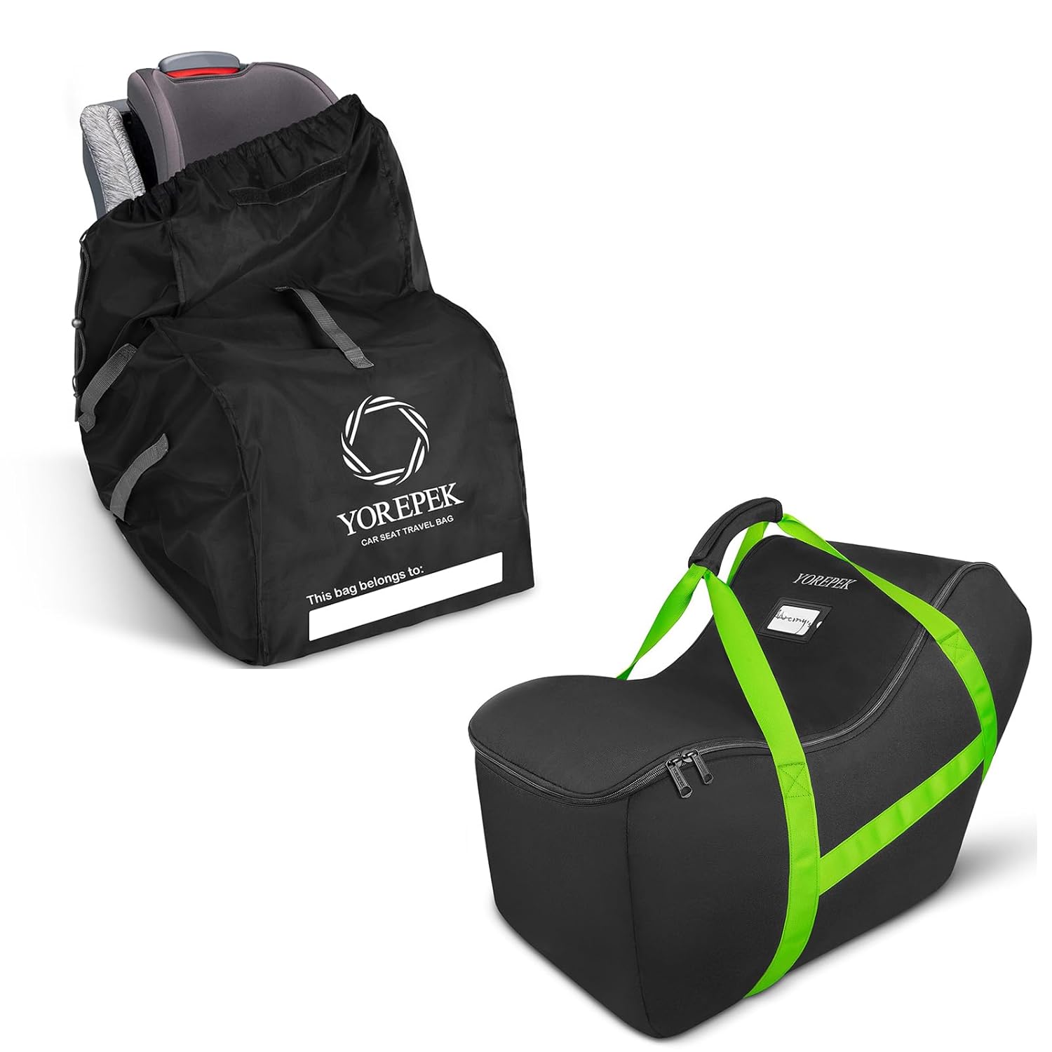 YOREPEK Bolsa de viaje para asiento de automóvil infantil compatible con todos los asientos y bases de automóvil Nuna Pipa, Chicco KeyFit 30 y base,