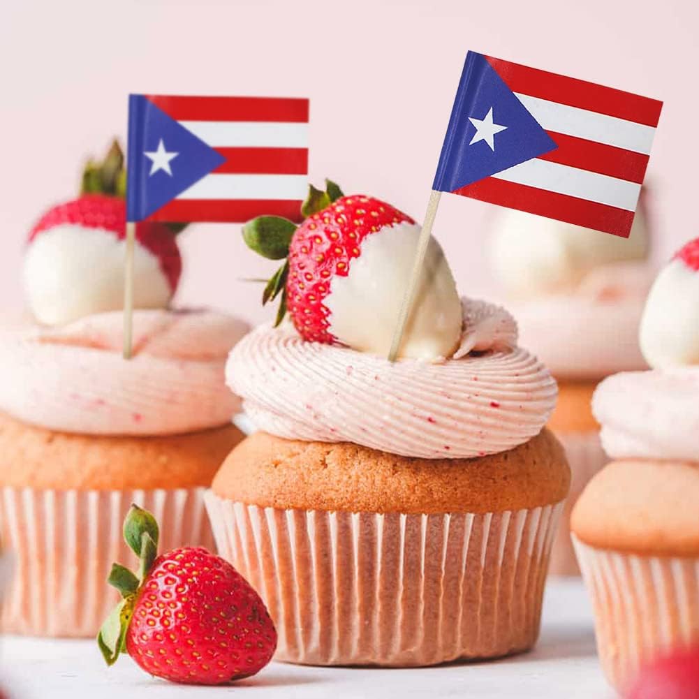 2 Cajas Mini Banderas de Palillo de Dientes (Puerto Rico)