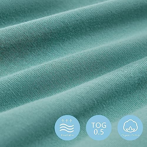 TILLYOU Saco de dormir de algodón orgánico 0.5tog – Manta sin mangas para bebé, diseño suave y seguro para una experiencia de sueño acogedora,
