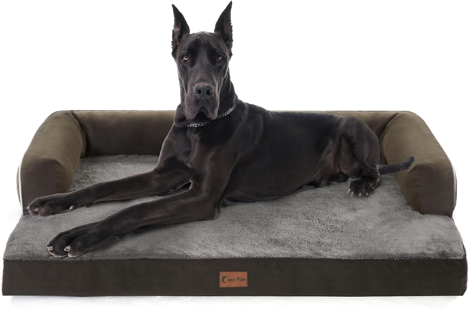 Casa Paw Cama para perros XXL con refuerzos, camas impermeables para perros extragrandes, cama ortopédica de espuma viscoelástica con funda