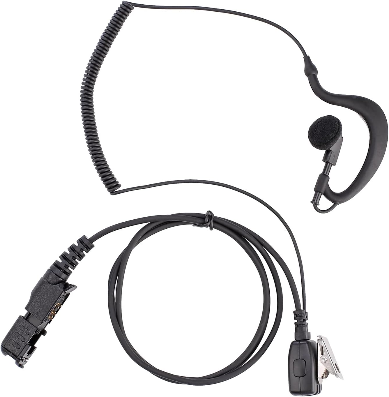 POFENAL XPR 3500e XPR3300e Auricular extensible de un solo cable Walkie Talkie compatible con XPR3500 XPR3300 con micrófono PTT en forma de G