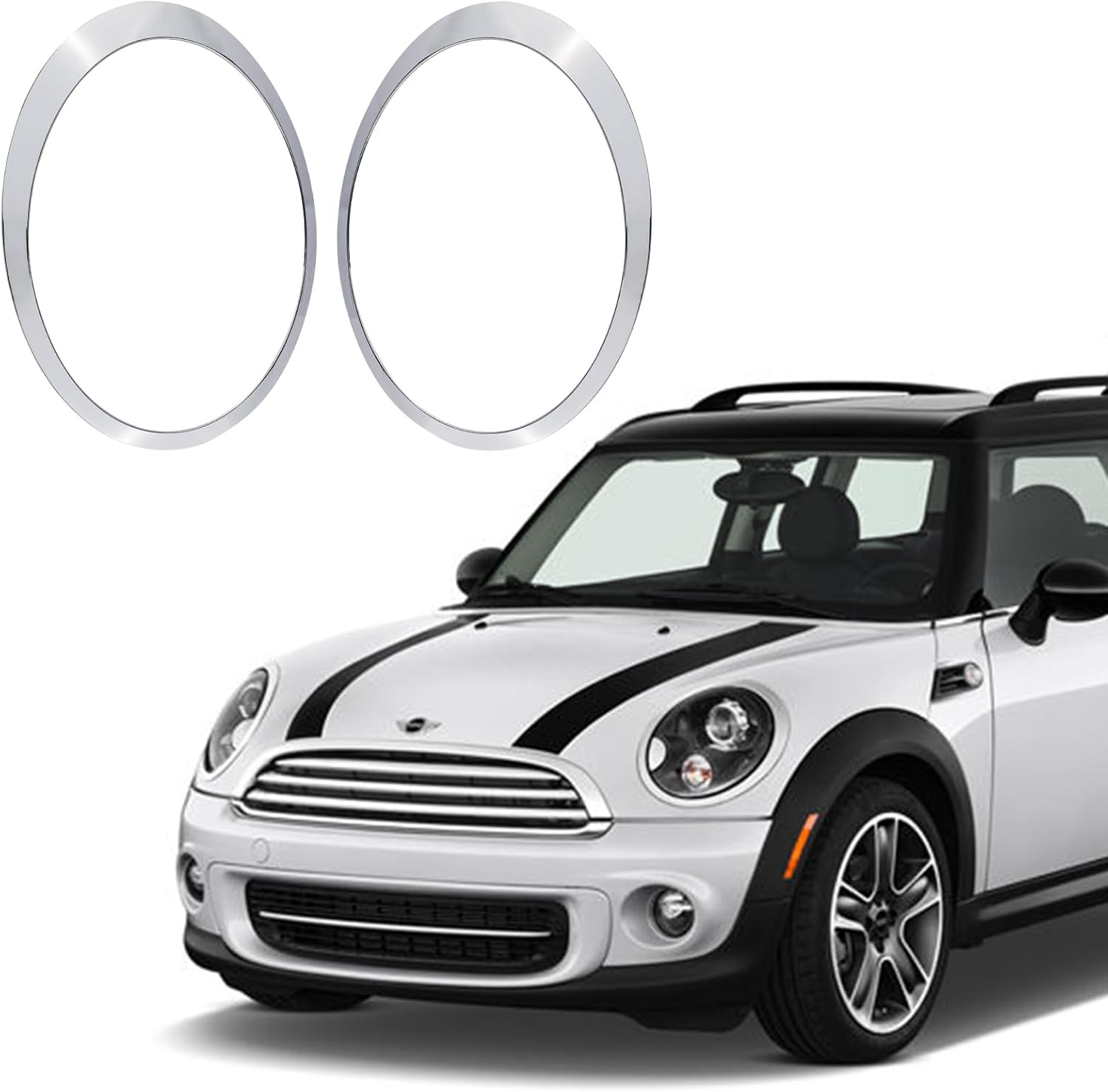 Anillo de ajuste para faros delanteros, bisel para lado del conductor, compatible con Mini Cooper 2007-2015 R55 R56 R57 R58 R59 Reemplaza
