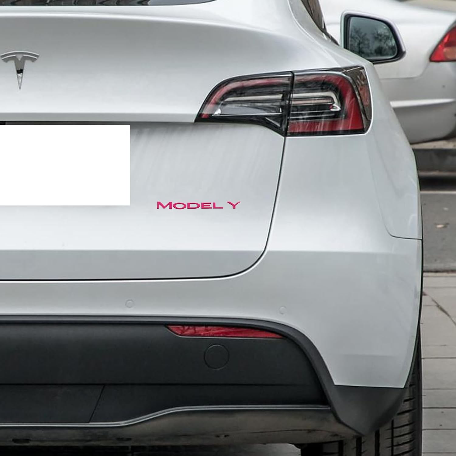 ONKENTET Calcomanía de modelo Y rosa compatible con Tesla Model Y (2020-2023), decoración gráfica de tronco, calcomanías exteriores, calcomanías