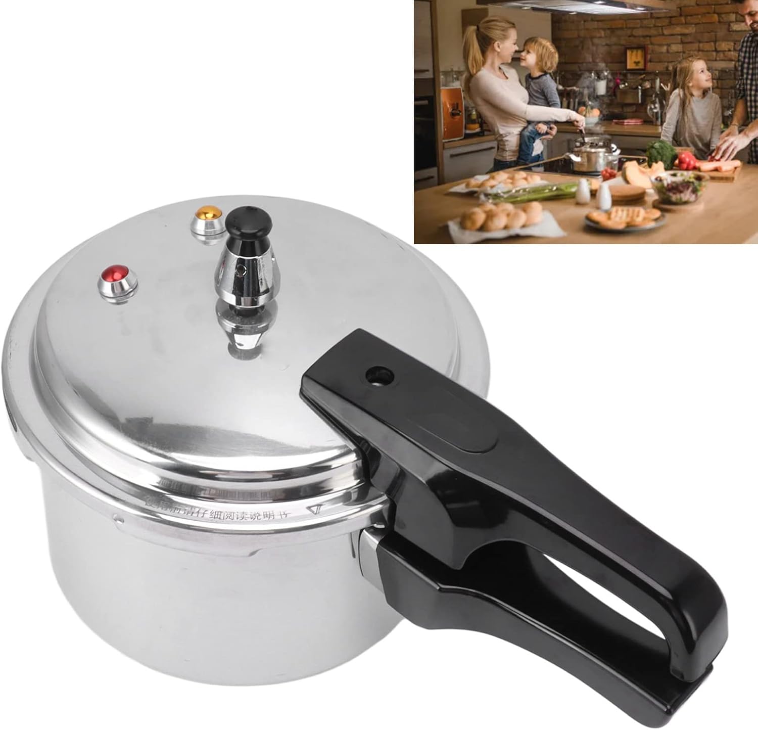 Olla a presión de acero inoxidable de 3 l, olla de sopa para carnes, utensilios de cocina para acampar al aire libre, estufa de gas, olla a presión