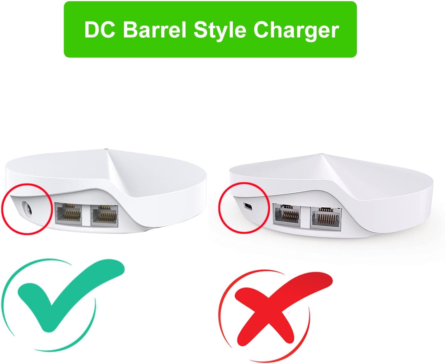 Cable de alimentación de repuesto para TP-Link Deco M5 M4 X20 Router Mesh WiFi, fuente de alimentación de cargador adaptador de CA de 12 V, cable de