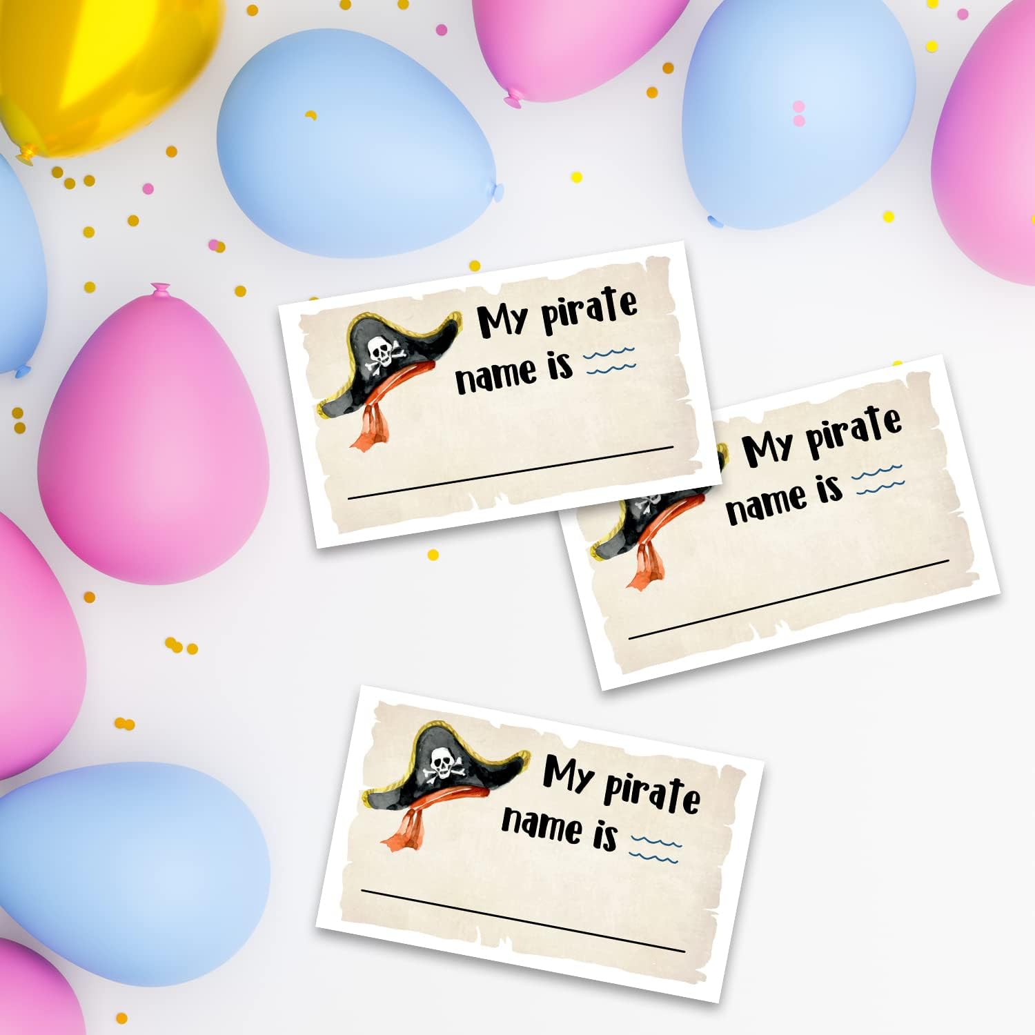 What is Your Pirate Name Game – Tarjetas de actividad pirata, ideas de suministros de decoración, letrero de fiesta de cumpleaños pirata para niños,