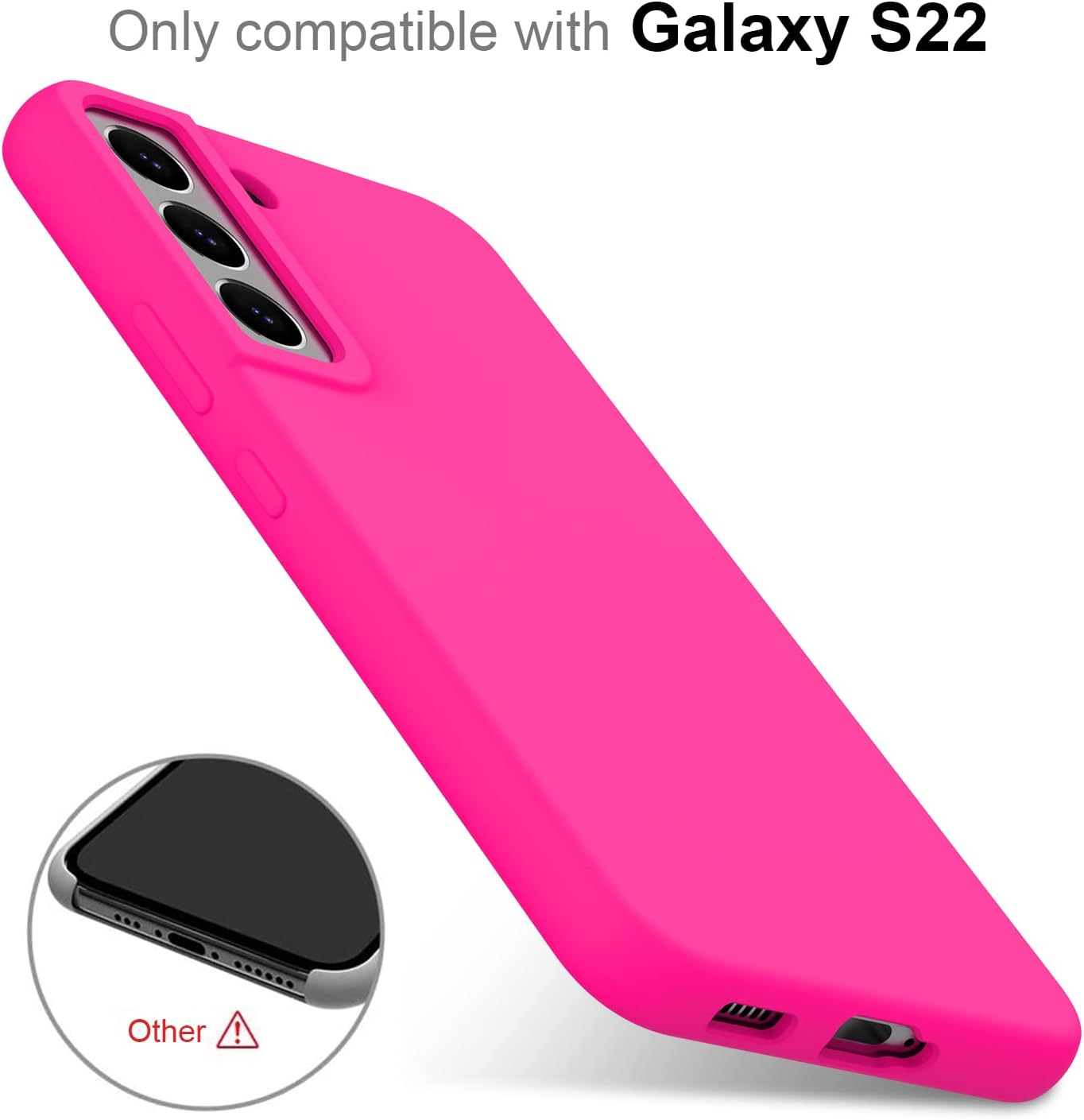 DEENAKIN Funda de silicona para Samsung Galaxy S22, suave y sedosa con forro de microfibra suave, funda protectora delgada para Samsung Galaxy S22,