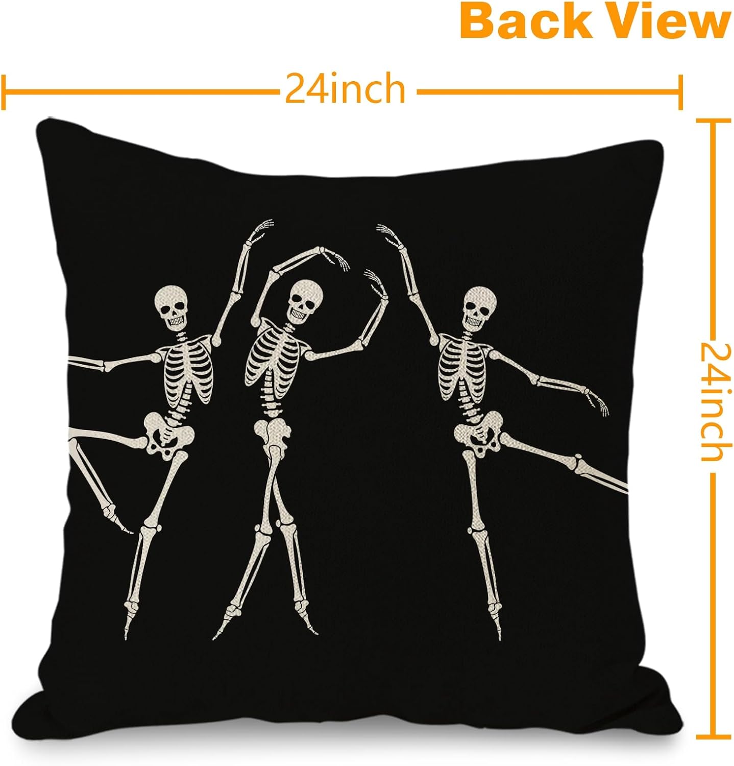 JOOCAR Fundas de almohada de calavera de Halloween, decoración gótica negra, divertida funda de almohada de lino para sofá, cama, silla de
