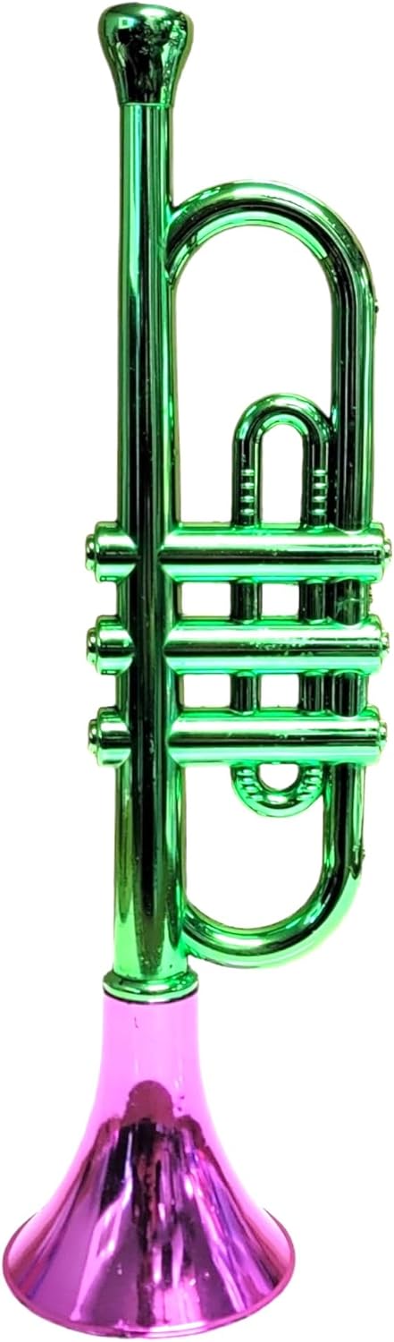 Trompetas metálicas (13 pulgadas), juguetes musicales de plástico para niños, instrumentos para hacer ruido para fiestas de cumpleaños, deportes,
