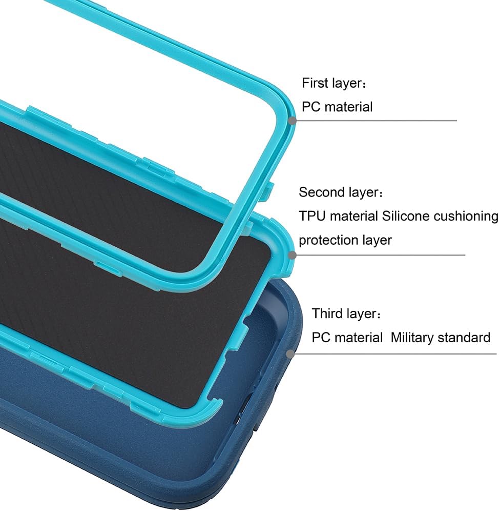 Funda protectora para iPhone XR a prueba de golpes y caídas, protección de grado militar resistente para Apple iPhone XR de 6.1 pulgadas (verde cian)