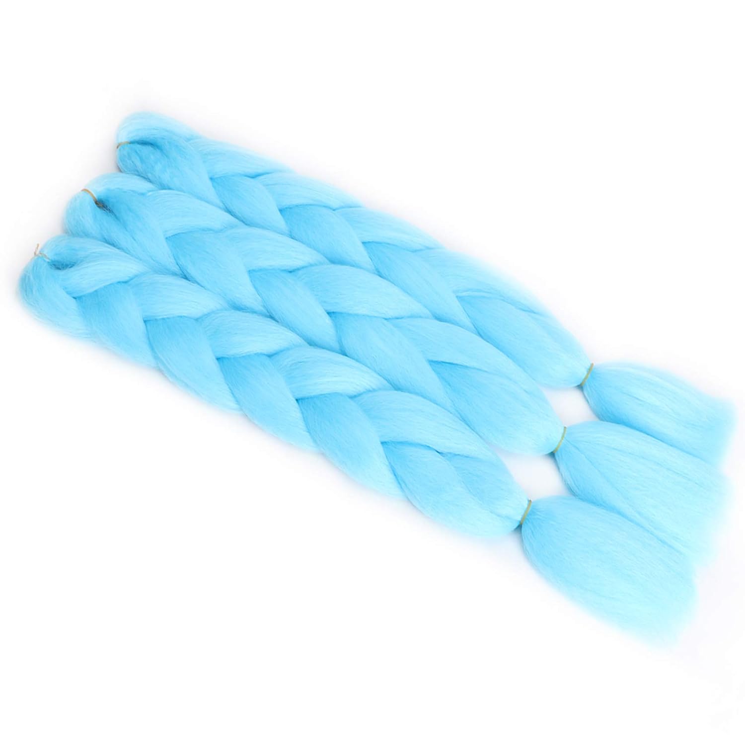 Extensiones de cabello trenzado jumbo color azul cielo Jumbo para trenzas de caja torcida, cabello de ganchillo de fibra sintética de alta