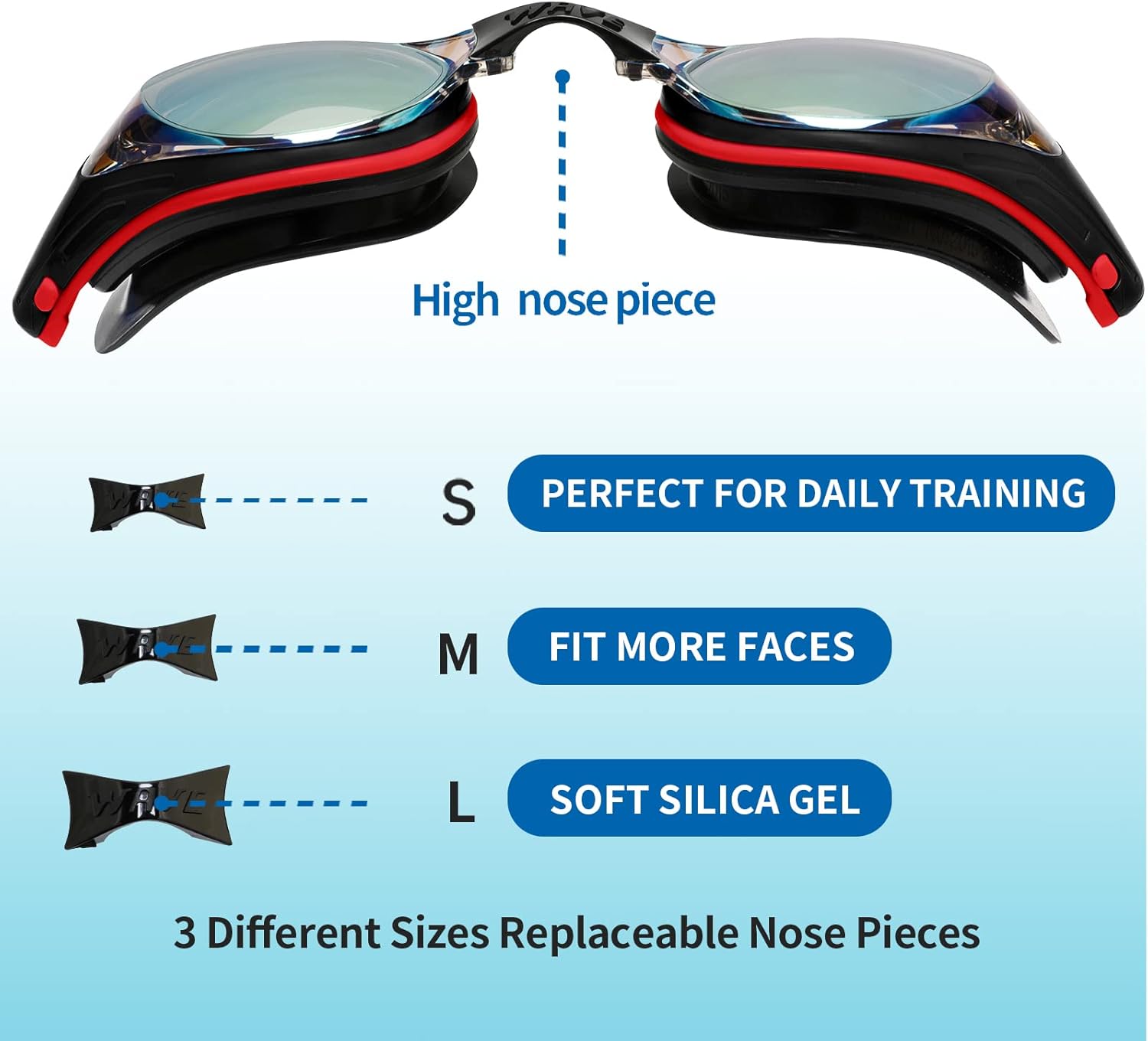 Gafas de natación miopes, gafas de natación ópticas miopes, sin fugas, antivaho y protección UV para adultos, hombres y mujeres