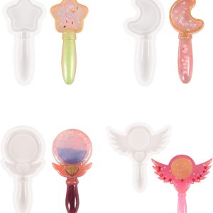 Sailor Moon Wand – Moldes de resina para varita de mariposa de estrella, molde de resina de luna, molde de estrella de silicona, molde mágico de Sailor Moon Wand – Moldes de resina para varita de mariposa de estrella, molde de resina de luna, molde de estrella de silicona, molde mágico de